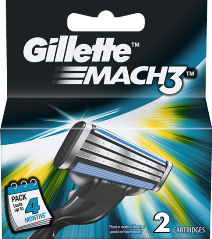GILLETTE MACH 3 CARTRIDGE, 2U